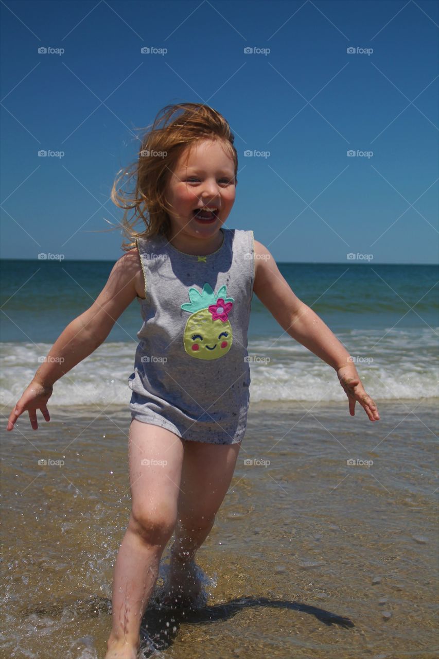 Running on the beach