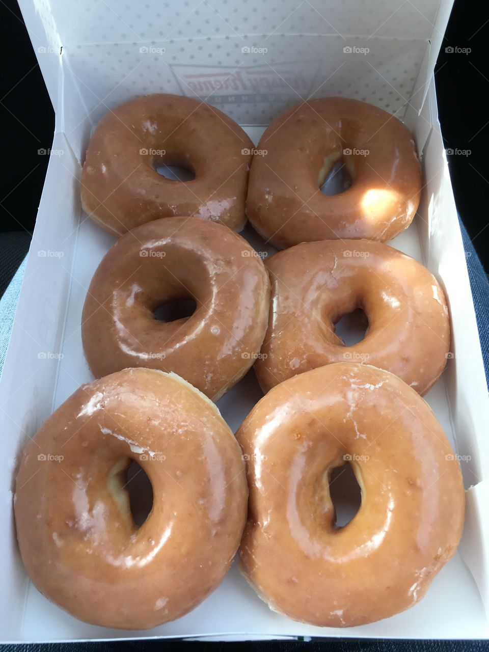Delicious glazed Krispy Kreme doughnuts