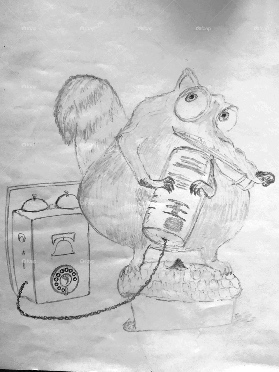 Picture. Squirrel with phone