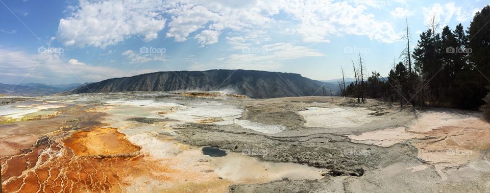 View of Mammoth Hot Springs