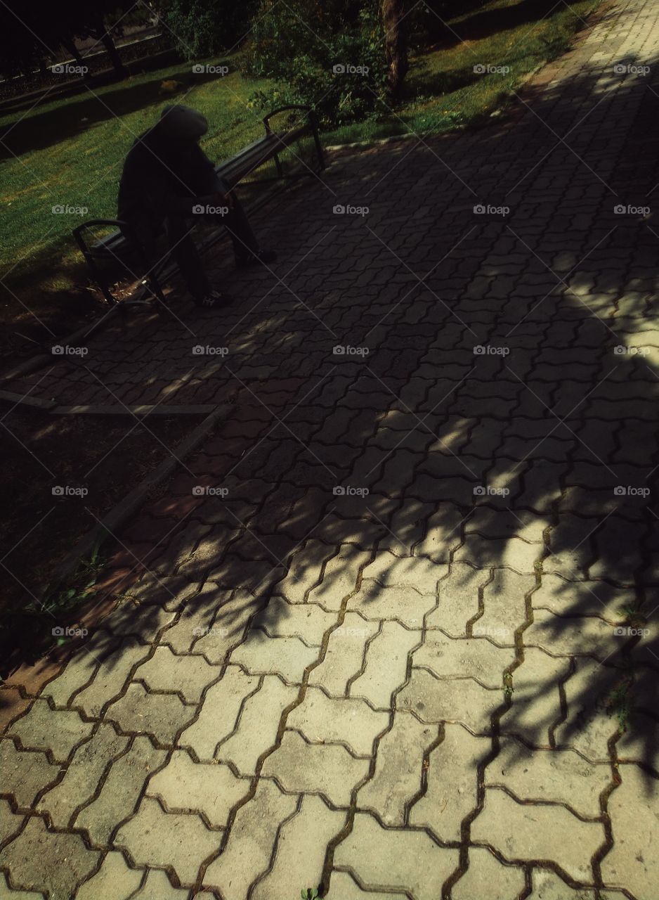 waiting man in the park