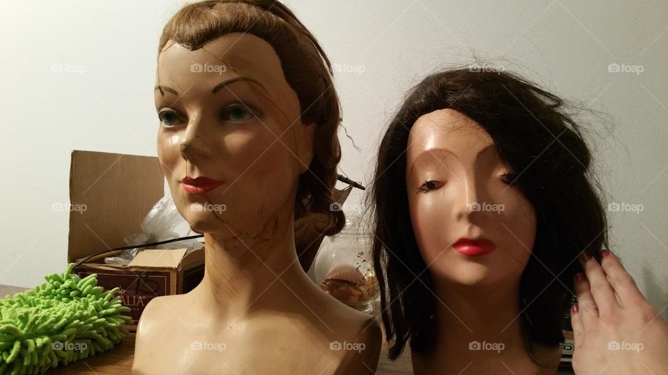 antique cosmetology heads