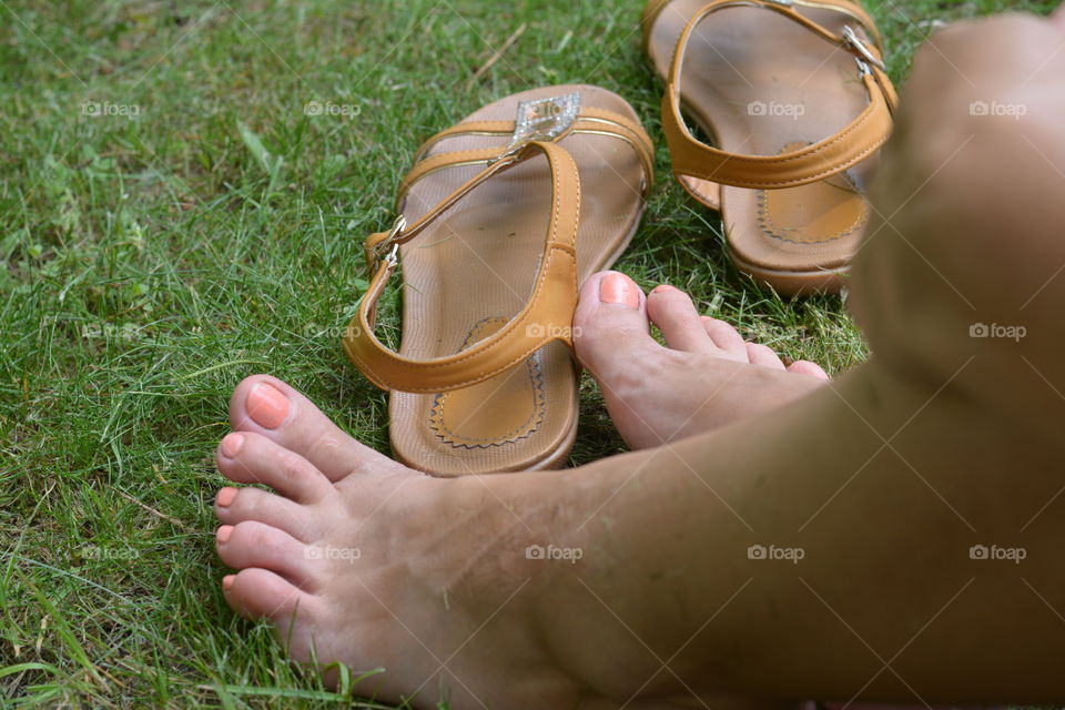 Summer, Grass, Foot, Woman, Nature