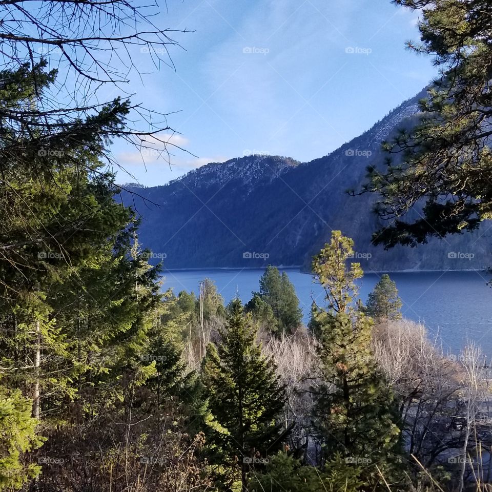view of lake and mountain range