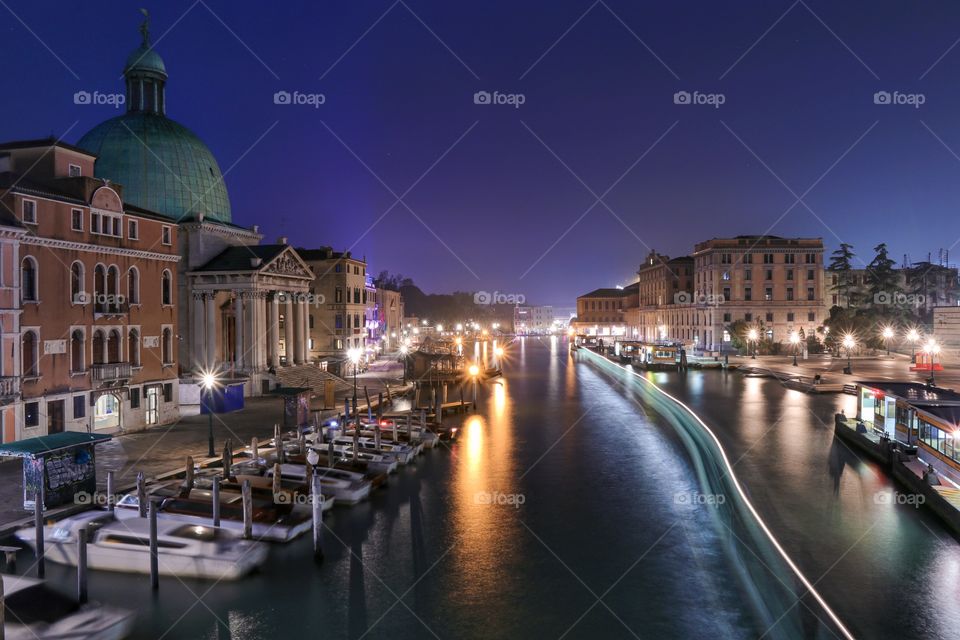 Venice Night Canal long exposure photo 