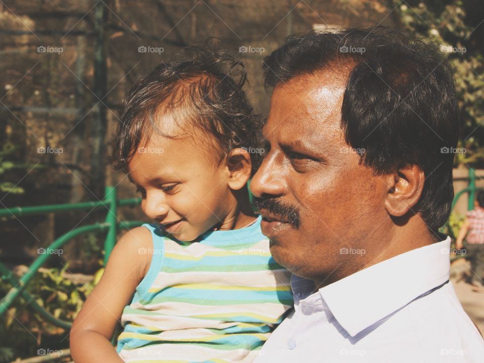 Portrait of a father and son