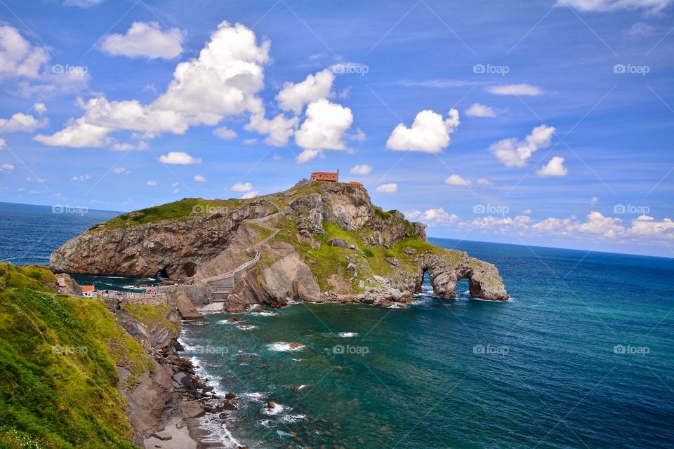 The amazing cliffs at Gaztelugatxe in Basque Country in Spain 