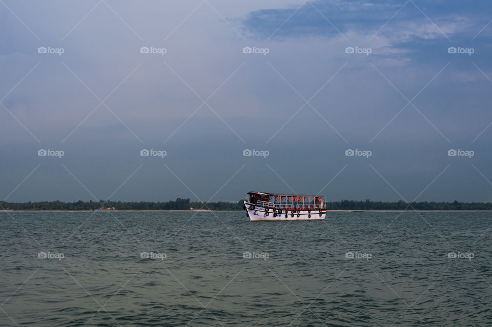 Beautiful view of the way to St. Mary's Island, South India.