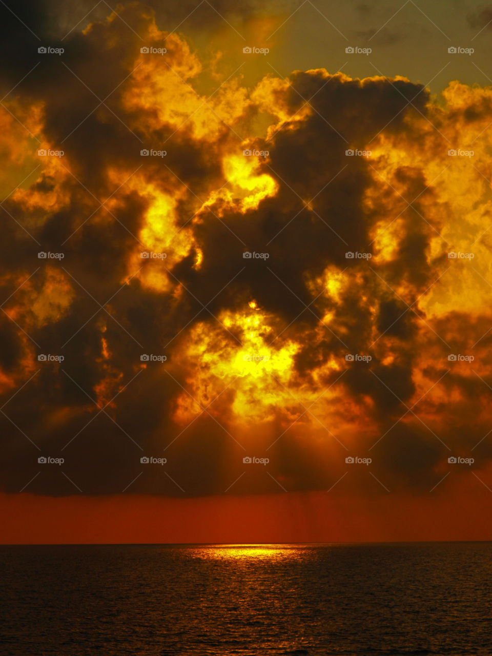 Sea against dramatic clouds