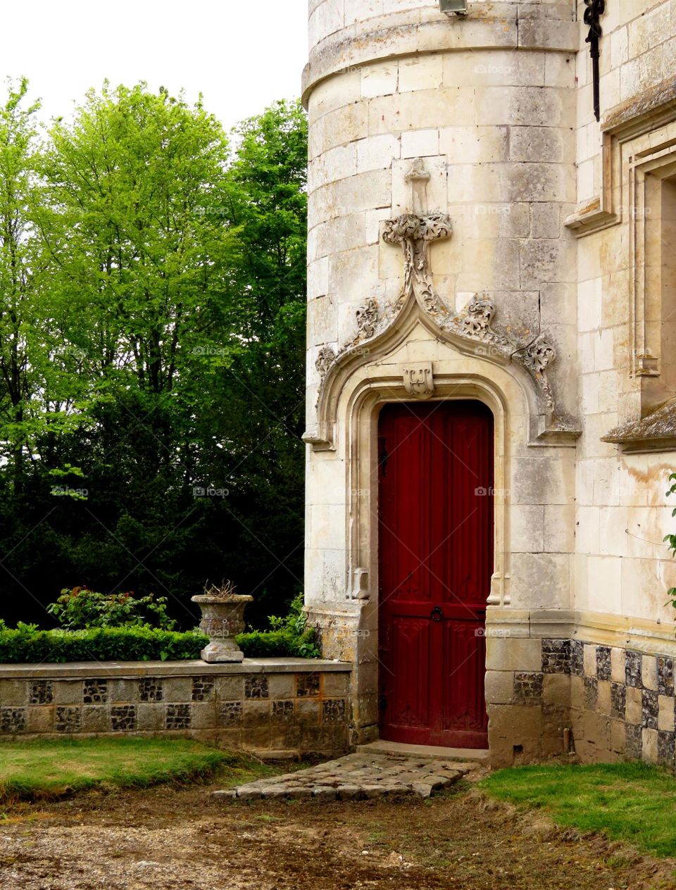 castle turret . Visit of the castle of Régniere Ecluse North of France 