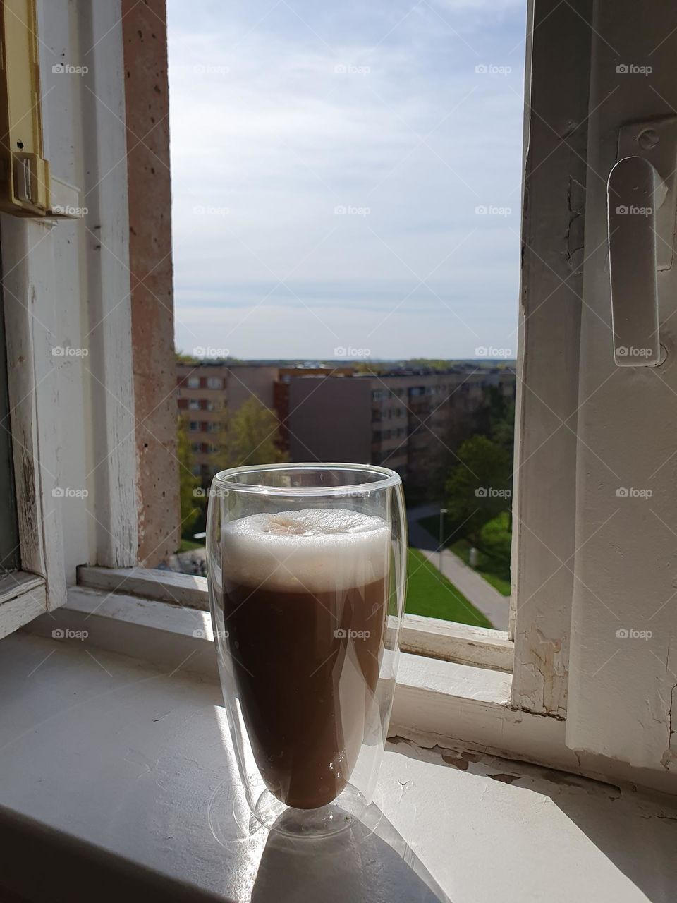 Morning coffee on a spring day.