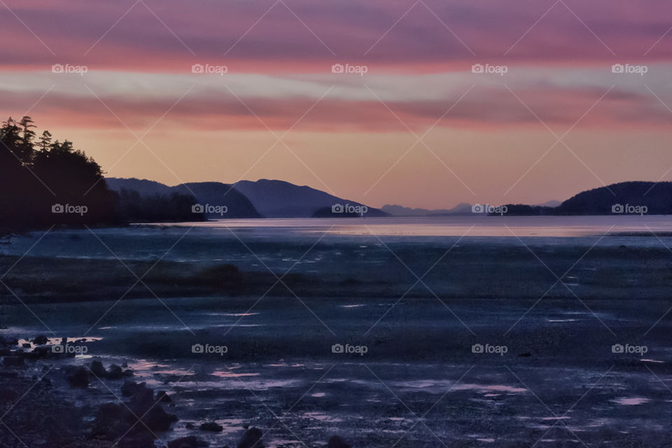 After sunset on the beach