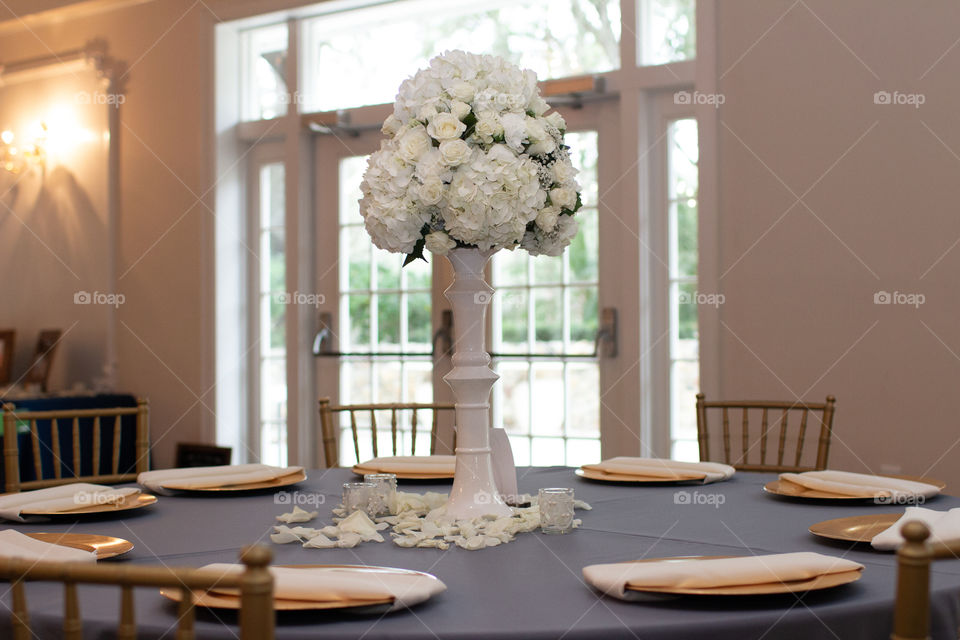 Tall White Hydrangea Centerpiece