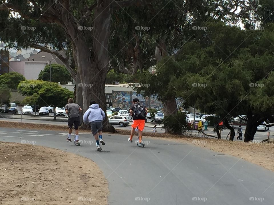 Boys on the skate in the park