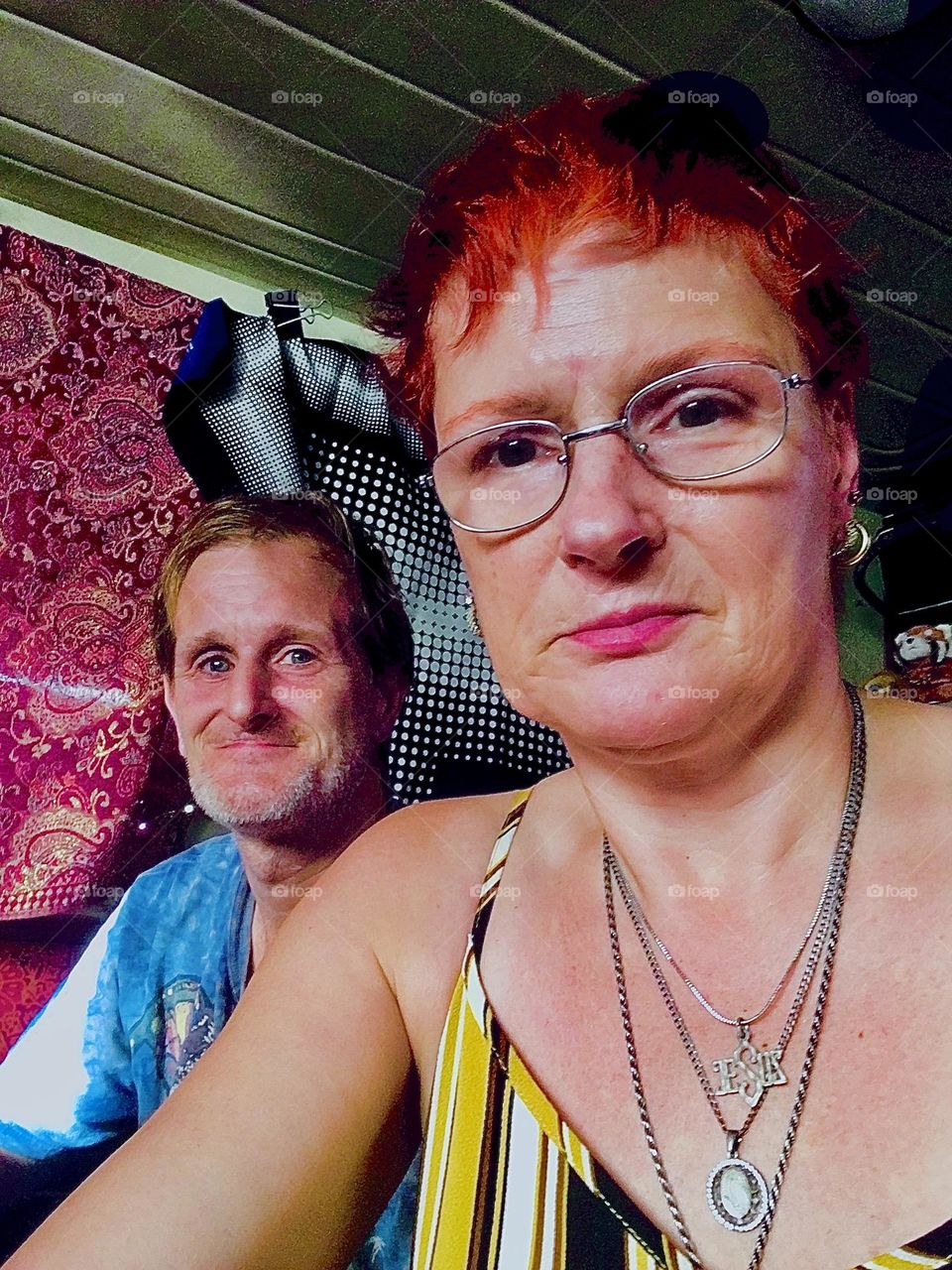 Smiling to ourselves and each another here we are, I, „Petra Schiller“ a.k.a. „Maximiliane Feuerfuchs“ because it’s even funnier in German aboard our yacht, the „Salvation“ at „Newtown Creek“ in LIC, Queens. 2020. Hypnotic Productions