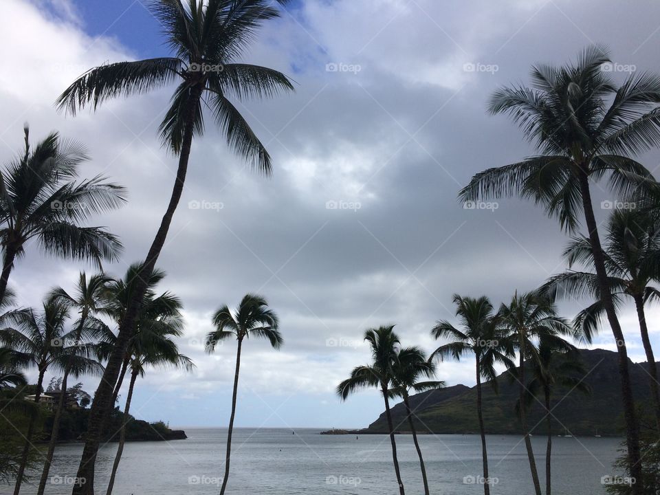 A cloudy day over Nawiliwili Bay. 
