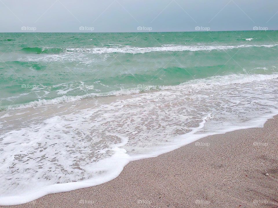 Beautiful beach and ocean tides.