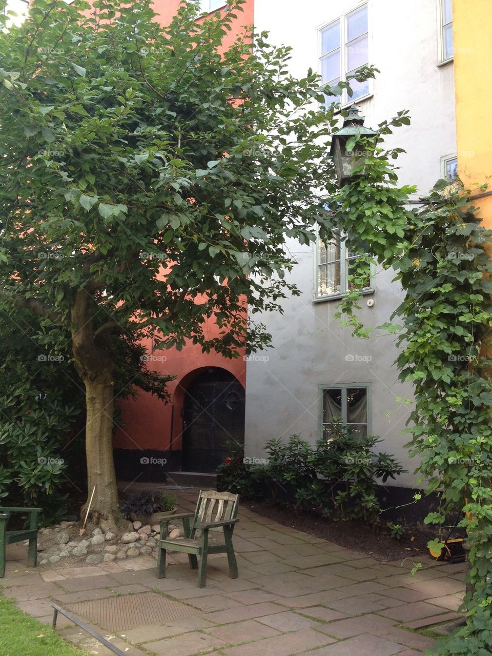 Courtyard in Gamla Stan, the old town in Stockholm.
