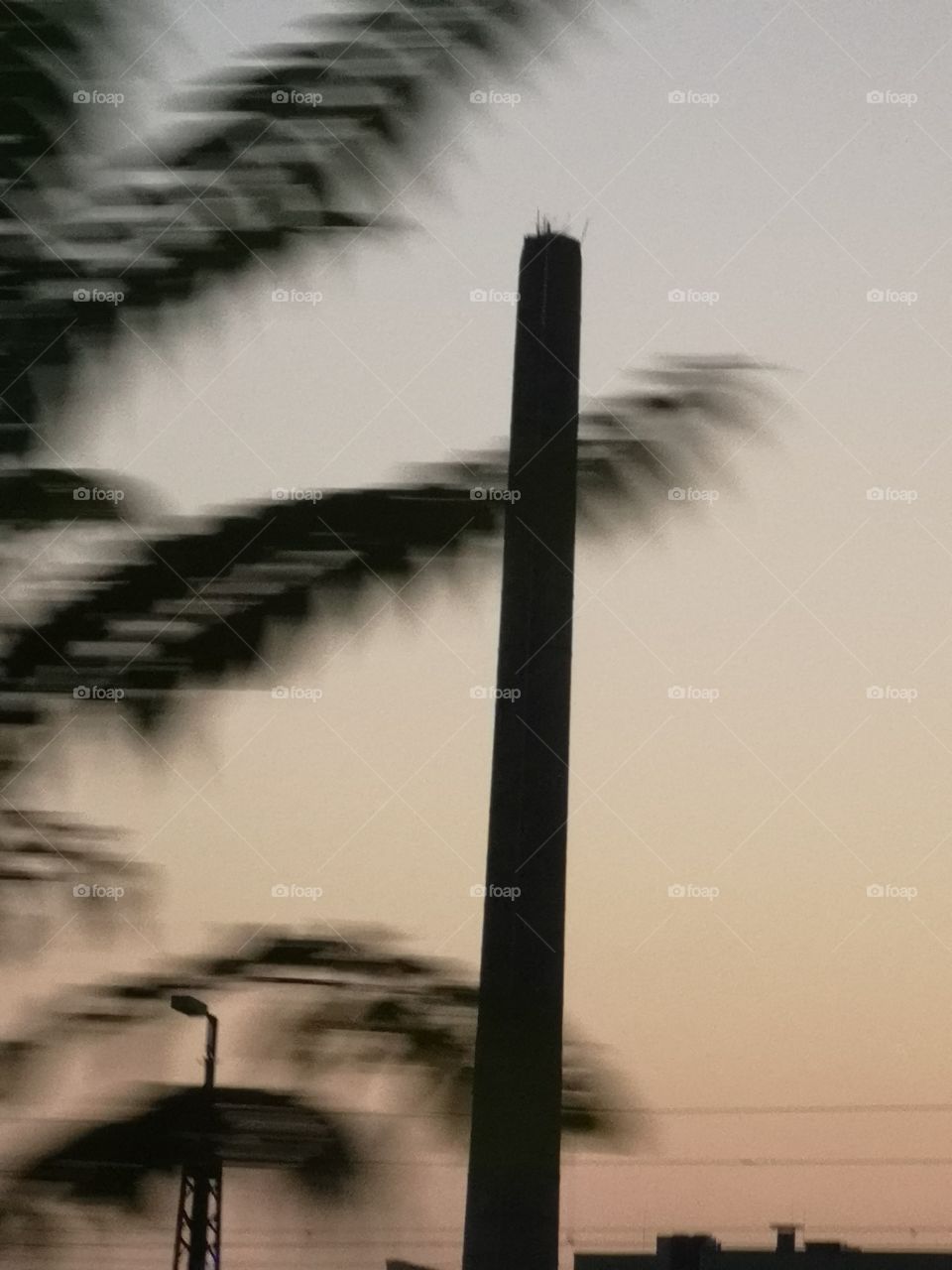 Chimney in the sunset