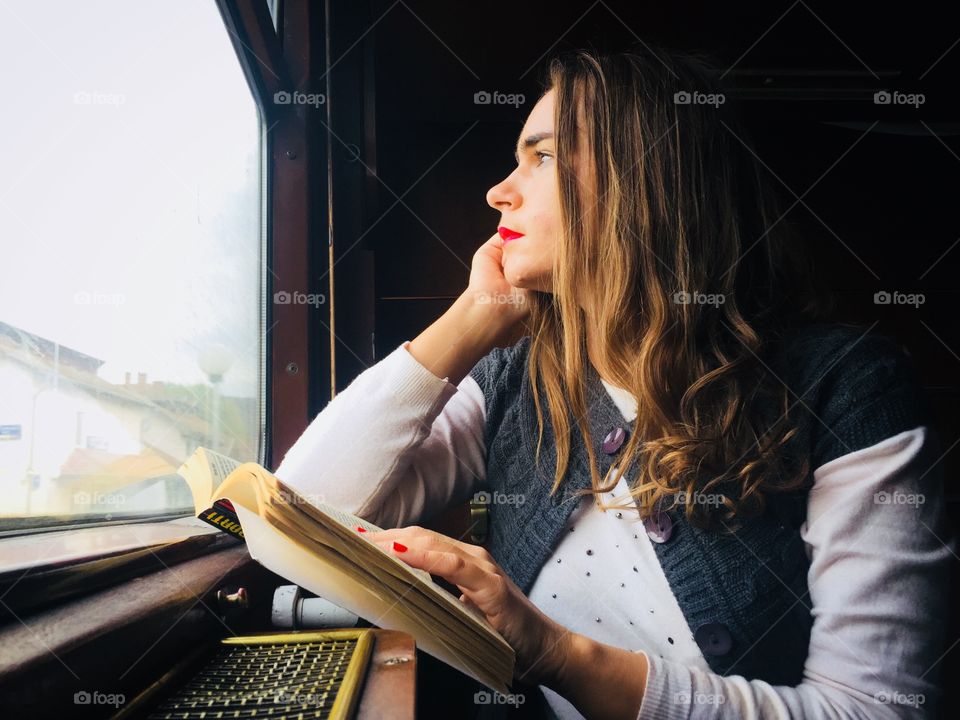 Woman on the train