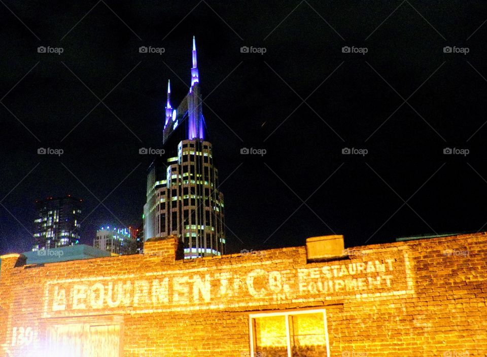 Nashville Night Skyline BatMan Building