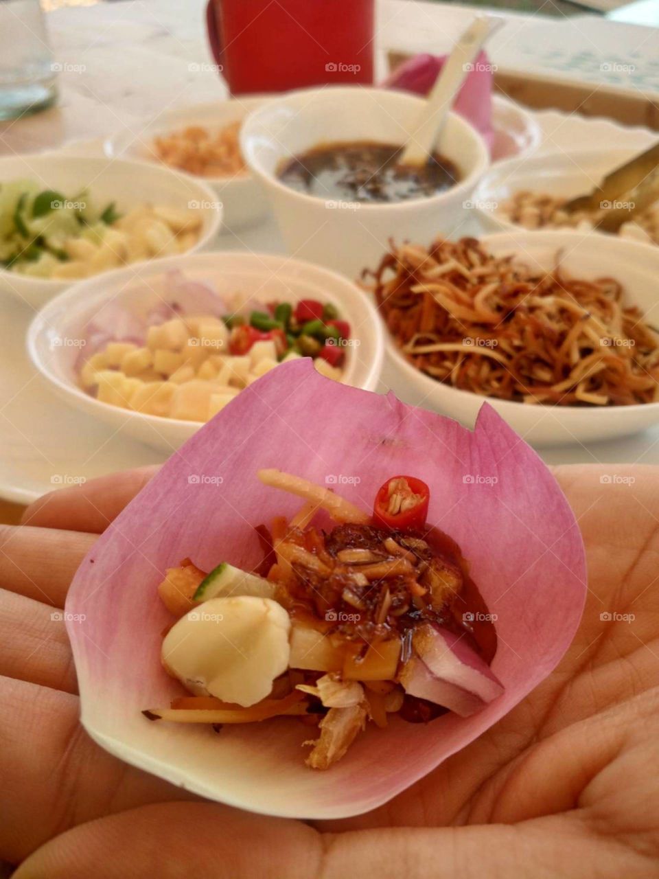 Thai Food, Lotus leaf, Meang Kreap Bua.