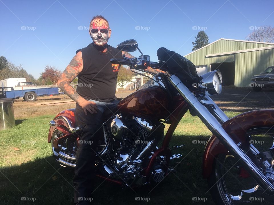 Ghost rider Halloween face paint 