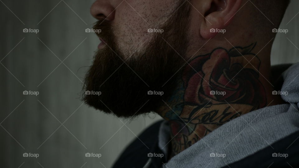 Bearded tattooed man