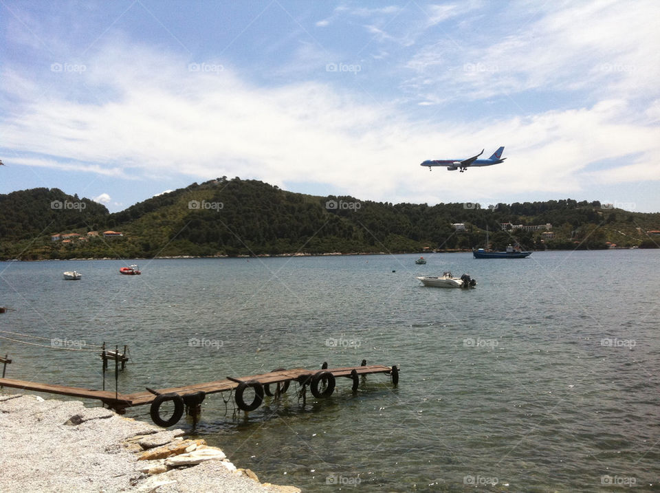 sky travel sea boat by jeanello