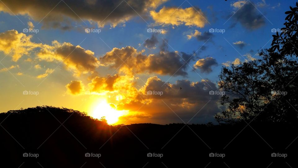 twilight atmosphere in the mountains