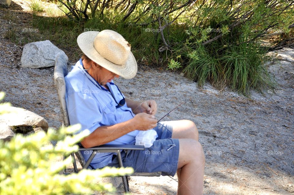 Getting ready to go fishing with grandpa