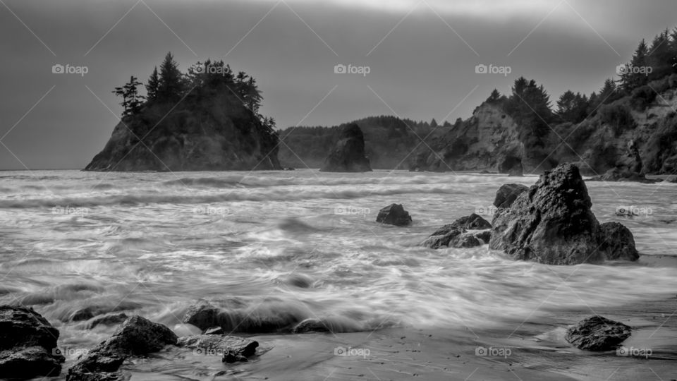 Sea against cloudy sky