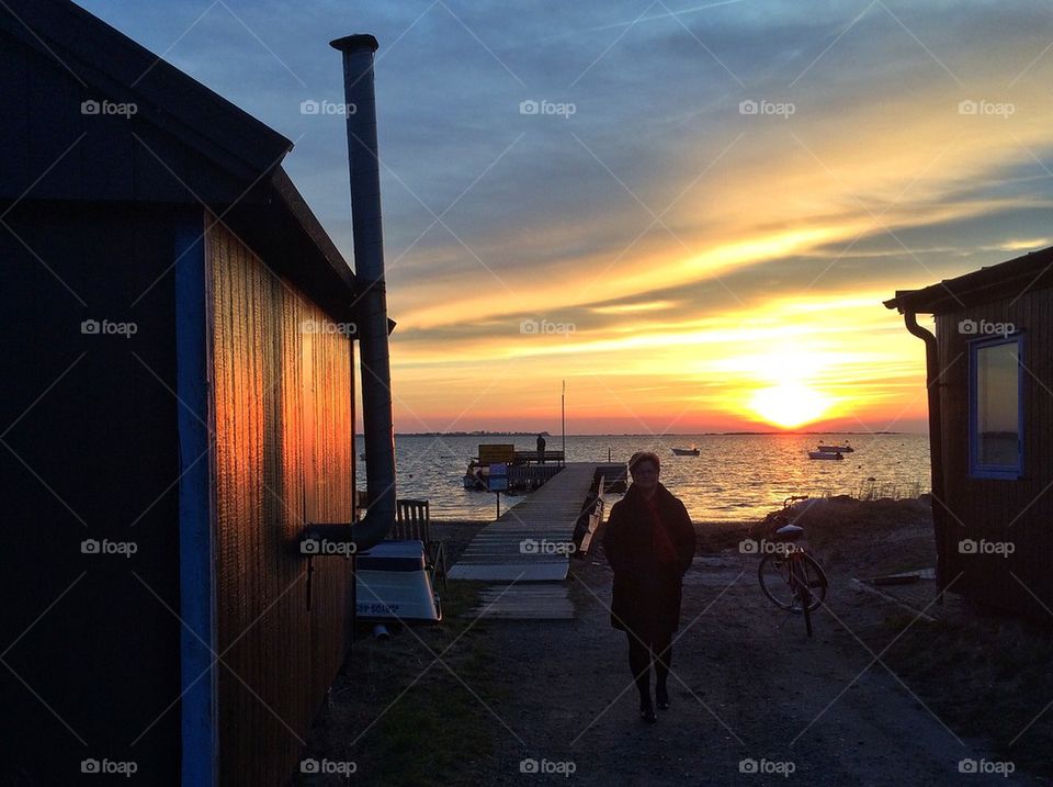 Sunset in the little harbour