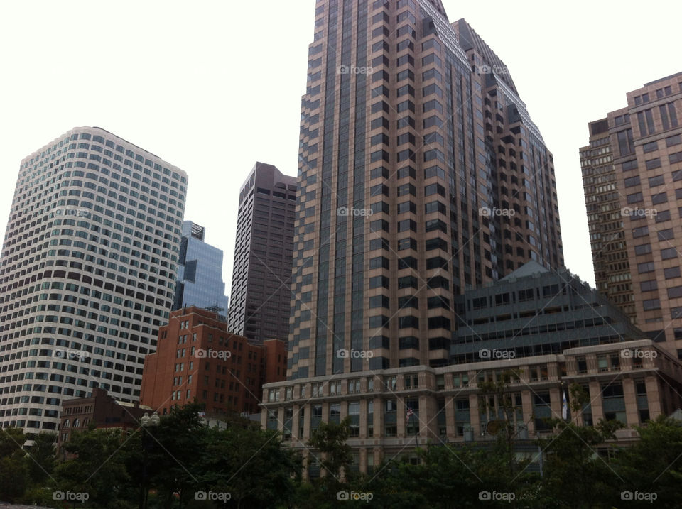 sky city buildings boston by justinv