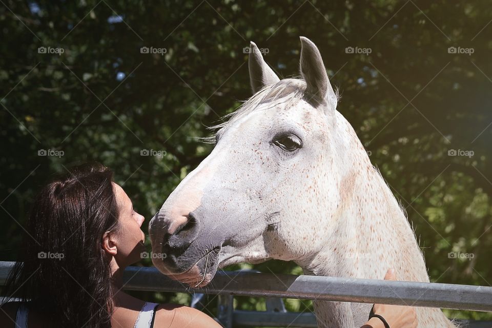 Horse and a woman