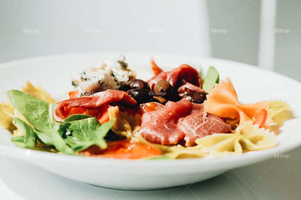 close-up of a plate with Asian cuisine