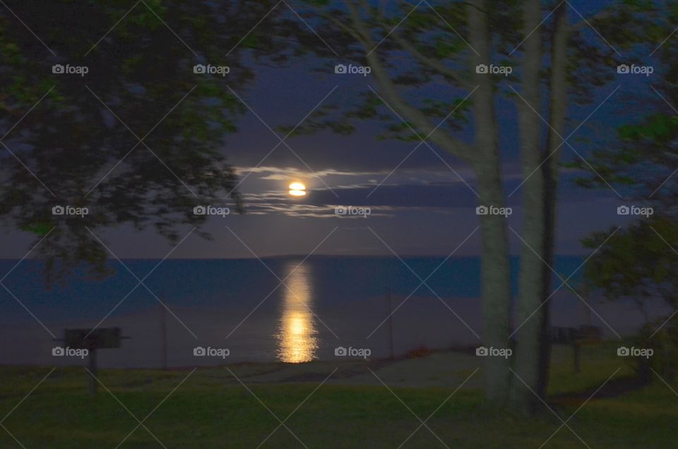 Moon over the lake