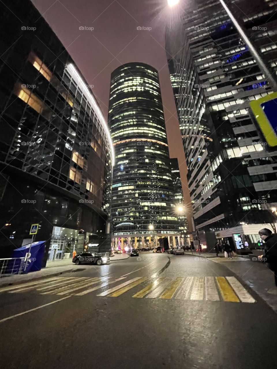 Moscow City - working centre in Russian capital at night