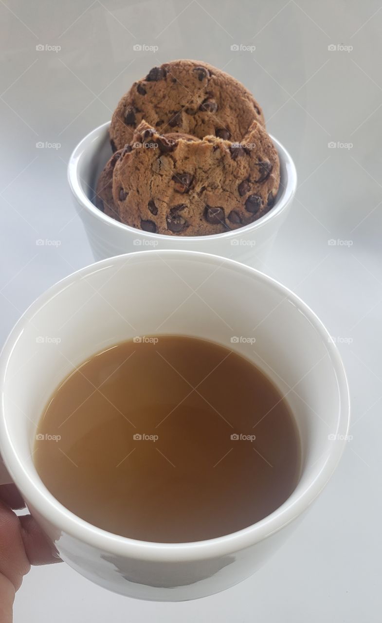 Coffee and milk after breakfast that I feel in love make me fresh  and stay awake all day.