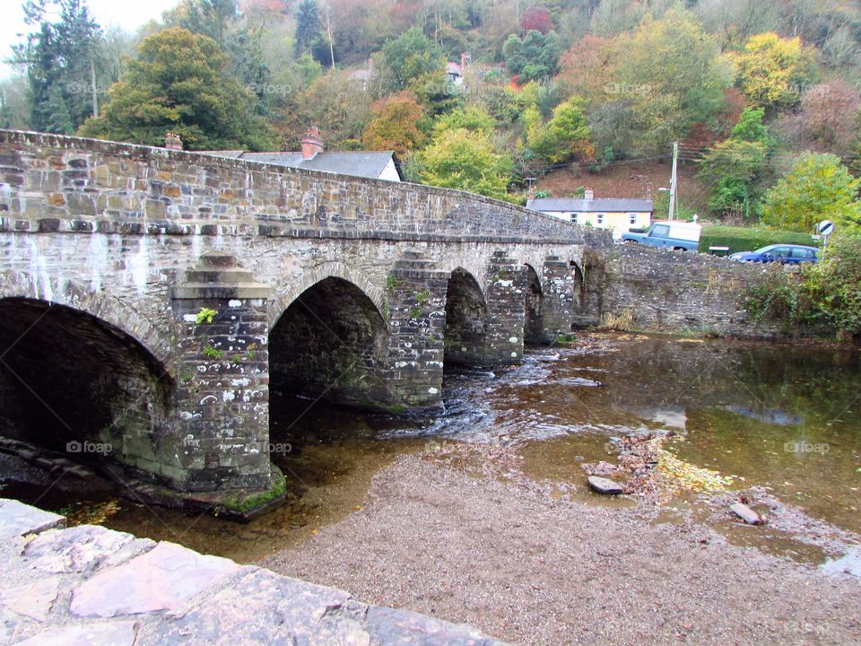 Dulverton bridge crossing the river Barle