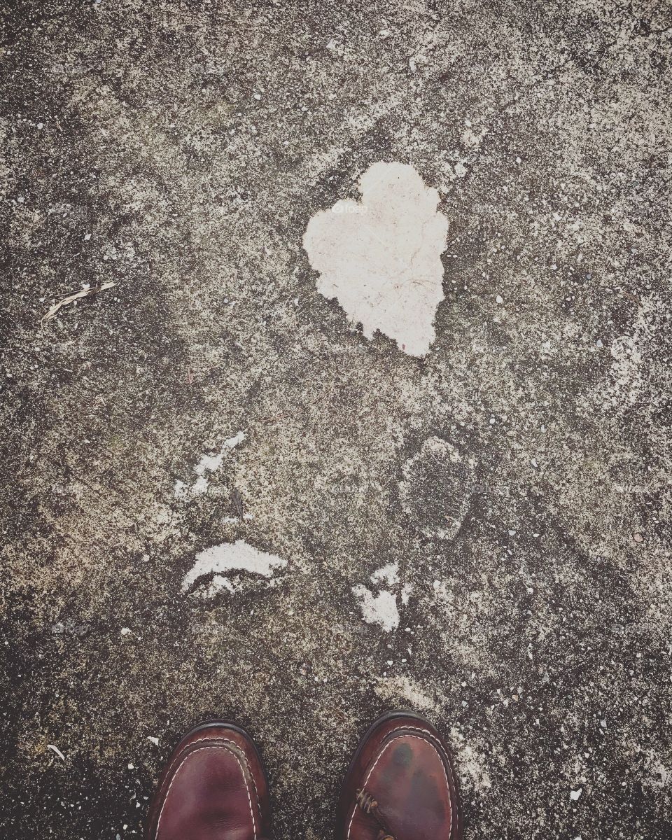 It's a cement floor, but has a heart...