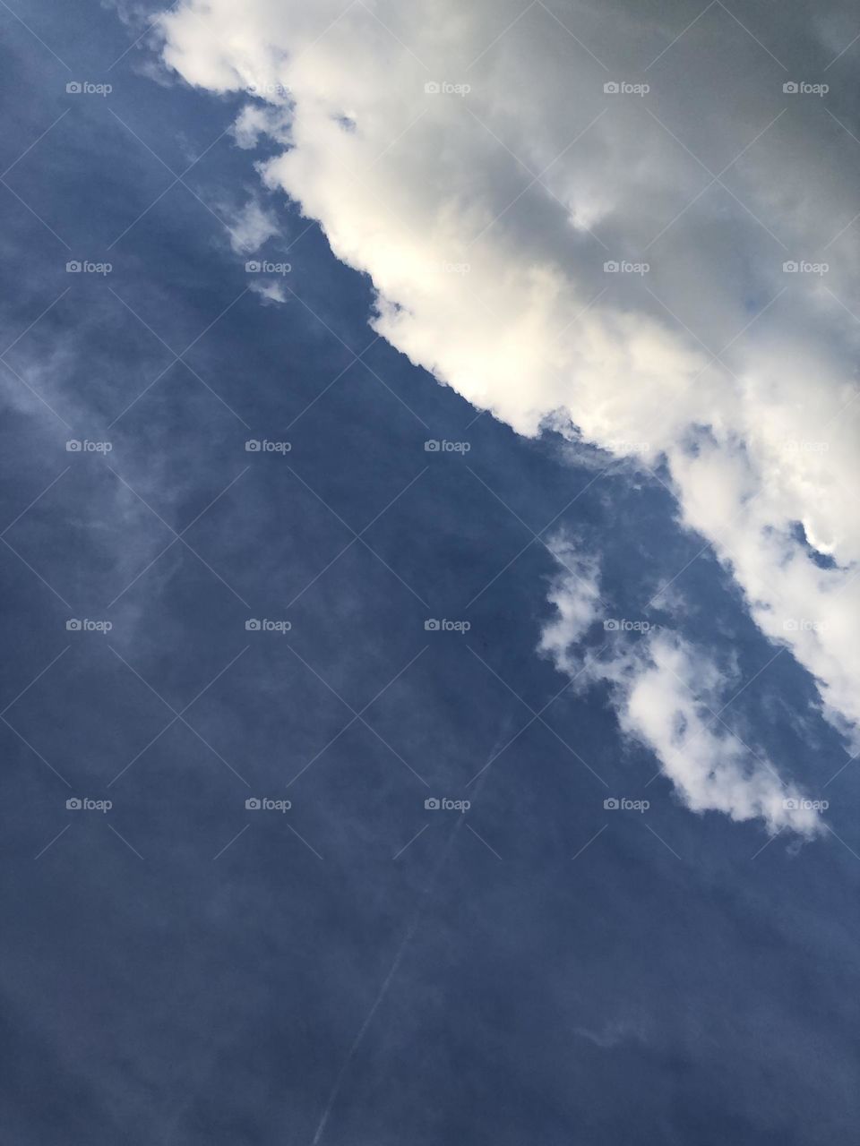 Blue sky with clouds, looks like the blue sea