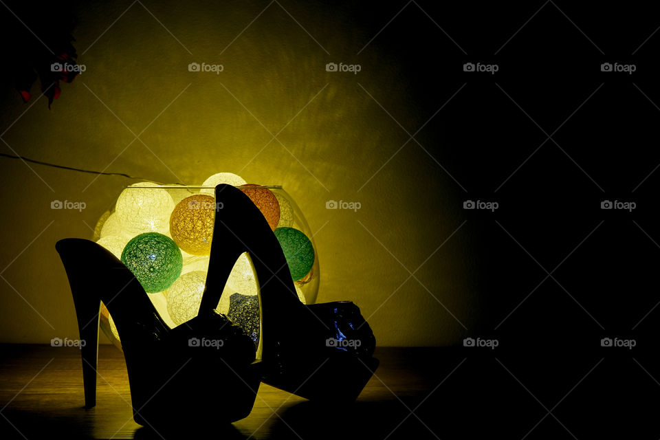 highheel shoes with romantic luminaire