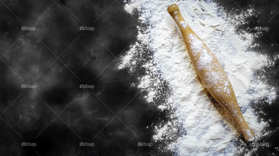Flour on the table 