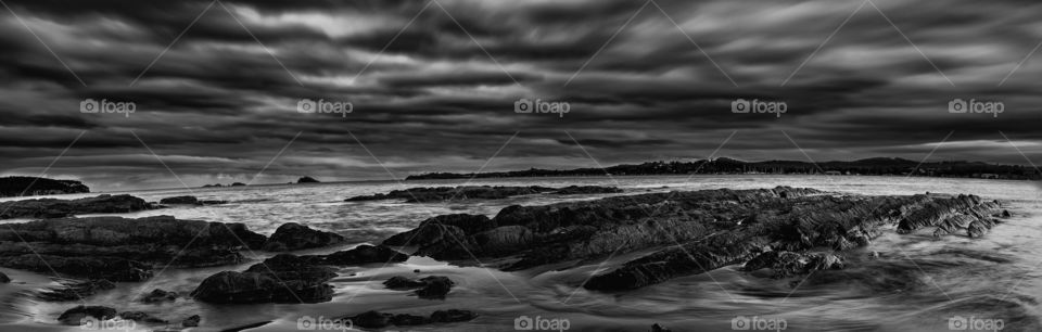 Large coast line panorama Batesman Bay Australia