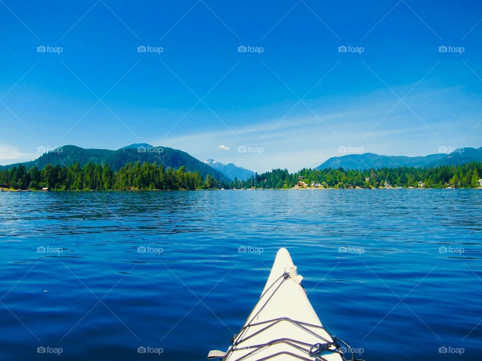 This photo was taken in a kayak on a lake in Vancouver Island