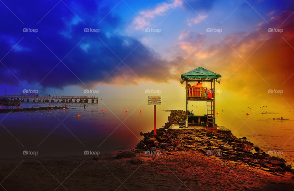 sunrise at ancol beach