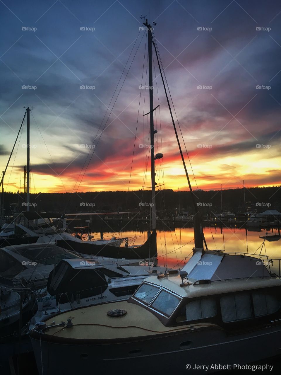 Vivid Sunset over the Marina