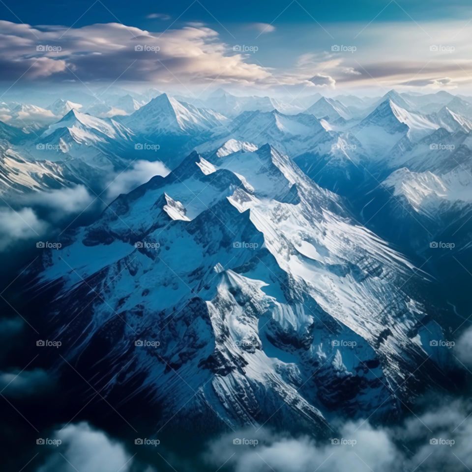 Beautiful alps with clouds
