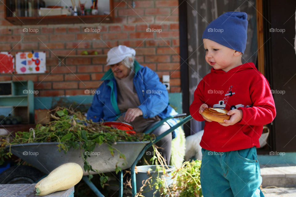 Boy and grandma